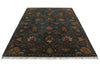 6x9 Navy and Multicolor Turkish Tribal Rug