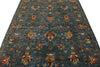 6x9 Navy and Multicolor Turkish Tribal Rug