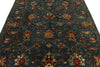 6x9 Navy and Multicolor Turkish Tribal Rug