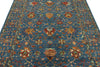 6x8 Navy and Multicolor Turkish Tribal Rug