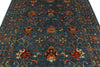 6x8 Navy and Multicolor Turkish Tribal Rug