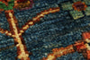 6x8 Navy and Multicolor Turkish Tribal Rug