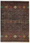 7x10 Brown and Multicolor Tribal Rug