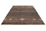 7x10 Brown and Multicolor Tribal Rug