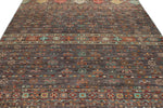 7x10 Brown and Multicolor Tribal Rug