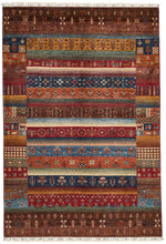 7x10 Multicolor and Multicolor Turkish Tribal Rug