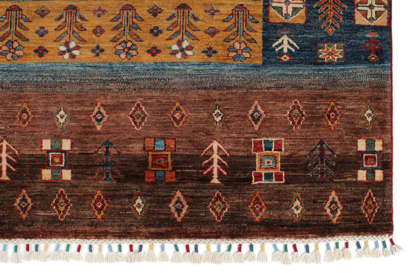 7x10 Multicolor and Multicolor Turkish Tribal Rug