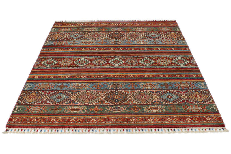 5x7 Multicolor Tribal Rug