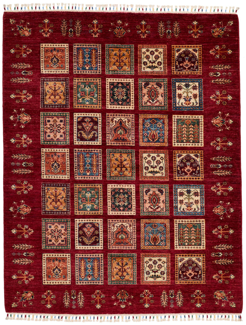 5x7 Red and Multicolor Persian Rug