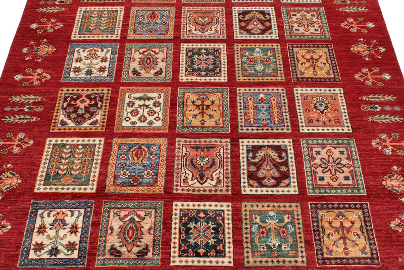 5x7 Red and Multicolor Persian Rug