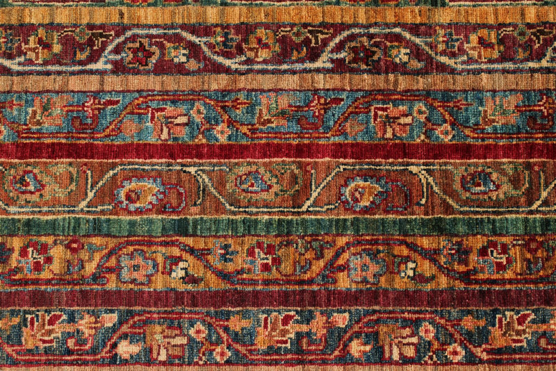 5x7 Multicolor and Red Turkish Tribal Rug