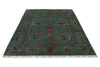 6x8 Blue and Multicolor Turkish Tribal Rug