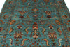 6x8 Blue and Multicolor Turkish Tribal Rug