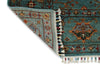 6x8 Blue and Multicolor Turkish Tribal Rug