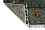6x8 Blue and Multicolor Turkish Tribal Rug