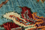6x8 Blue and Multicolor Turkish Tribal Rug