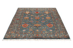 5x7 Navy and Multicolor Turkish Tribal Rug