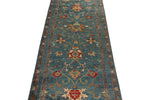 3x10 Navy and Multicolor Turkish Tribal Rug
