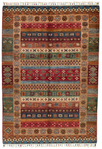 4x6 Multicolor and Multicolor Turkish Tribal Rug