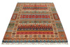 4x6 Multicolor and Multicolor Turkish Tribal Rug