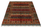 4x6 Multicolor and Multicolor Turkish Tribal Rug