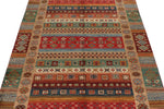 4x6 Multicolor and Multicolor Turkish Tribal Rug