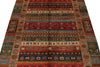 4x6 Multicolor and Multicolor Turkish Tribal Rug