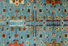 4x6 Light Blue and Multicolor Anatolian Tribal Rug