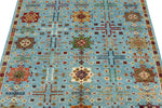 4x6 Light Blue and Multicolor Anatolian Tribal Rug