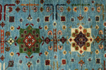 4x6 Light Blue and Multicolor Anatolian Tribal Rug