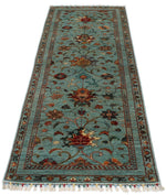 3x9 Blue and Multicolor Turkish Tribal Runner