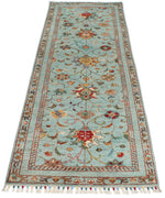 3x9 Blue and Multicolor Turkish Tribal Runner