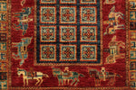 3x9 Multicolor and Red Anatolian Traditional Runner