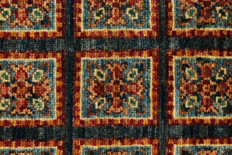 3x9 Multicolor and Red Anatolian Traditional Runner