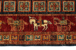 3x9 Multicolor and Red Anatolian Traditional Runner