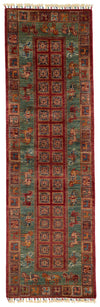 3x8 Red and Green Anatolian Traditional Runner