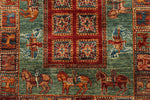 3x8 Red and Green Anatolian Traditional Runner