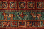 3x8 Red and Green Anatolian Traditional Runner