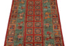 3x8 Red and Green Anatolian Traditional Runner