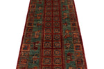 3x8 Red and Green Anatolian Traditional Runner