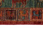 3x8 Red and Green Anatolian Traditional Runner