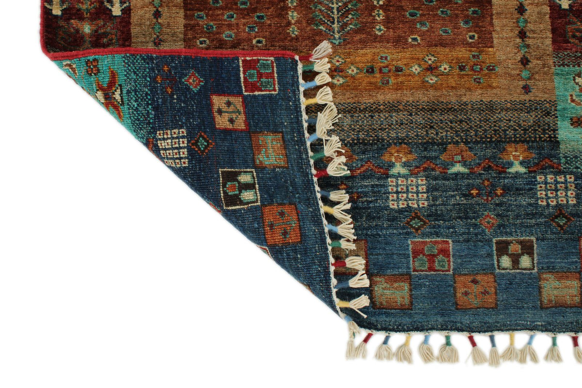 3x7 Navy and Multicolor Tribal Runner