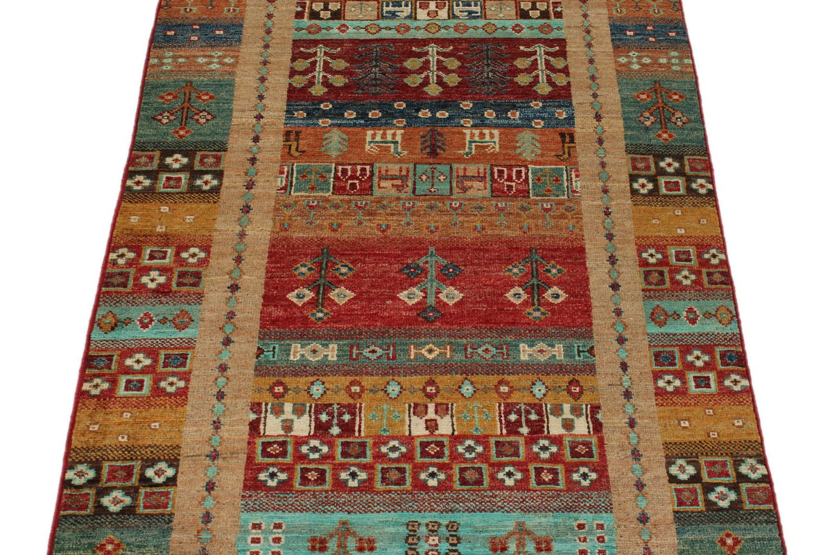 3x7 Navy and Multicolor Tribal Runner