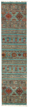 3x11 Light Blue and Multicolor Tribal Runner