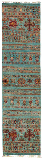 3x11 Light Blue and Multicolor Tribal Runner