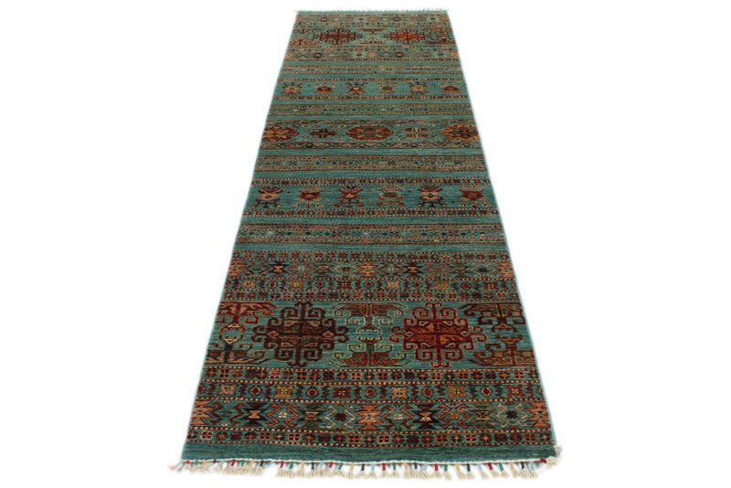 3x11 Light Blue and Multicolor Tribal Runner