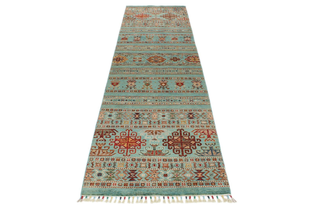 3x11 Light Blue and Multicolor Tribal Runner