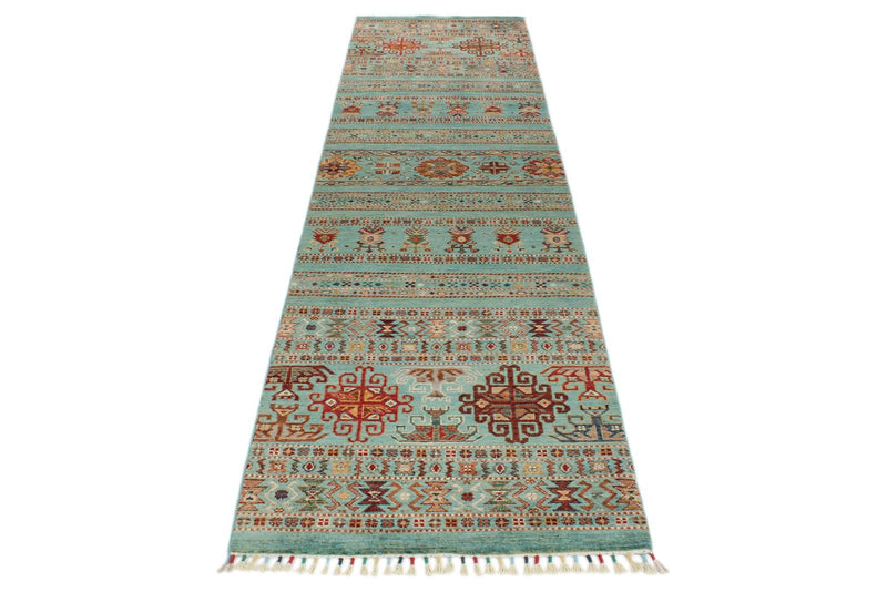 3x11 Light Blue and Multicolor Tribal Runner