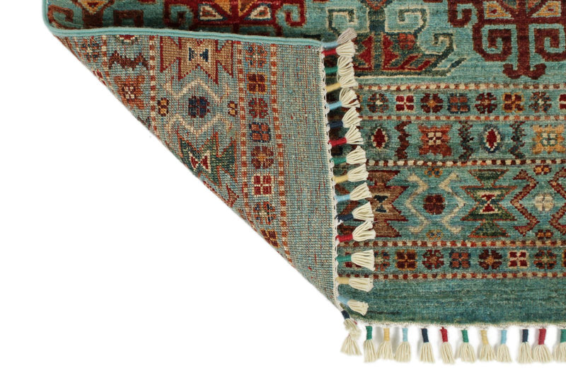 3x11 Light Blue and Multicolor Tribal Runner