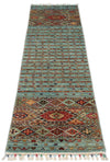 2x8 Light Blue and Multicolor Tribal Runner